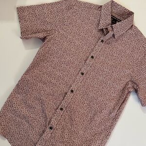 Michael Kors Men's Short Sleeve Button-Up Patterned Shirt